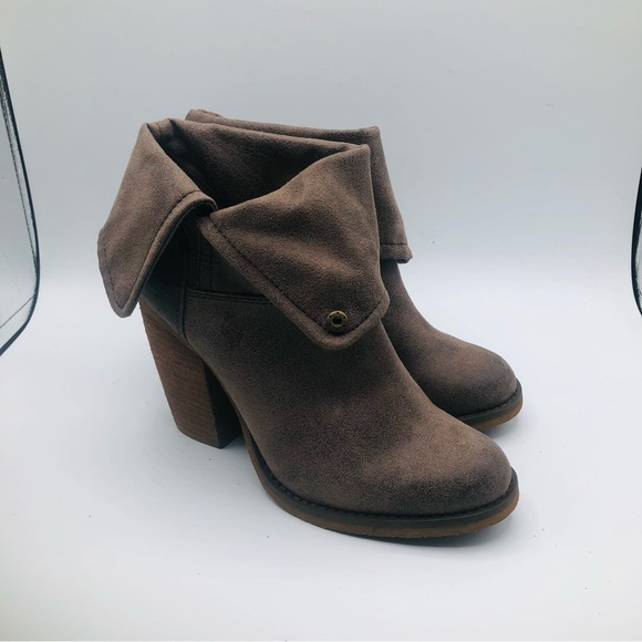 Sbicca‎ Women’s brown Fold Over Heeled Booties Size 7.5 - Picture 1 of 14